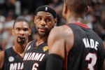 Chris Bosh, LeBron James and Dwayne Wade