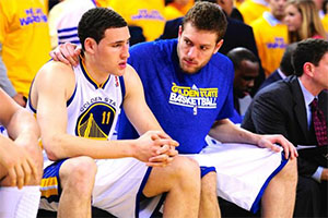 Klay Thompson and David Lee