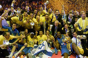 Maccabi Electra Tel Aviv Celebrating Euroleague Title