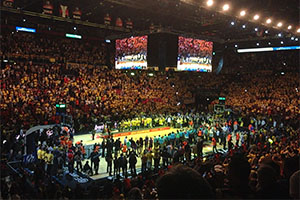 Maccabi Tel Aviv Fans Celebrating at the Mediolanum Forum in Milan