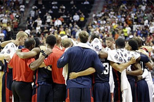 Team USA Hugging After Paul George's Injury